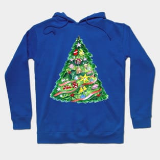 Christmas tree Watercolor Hoodie